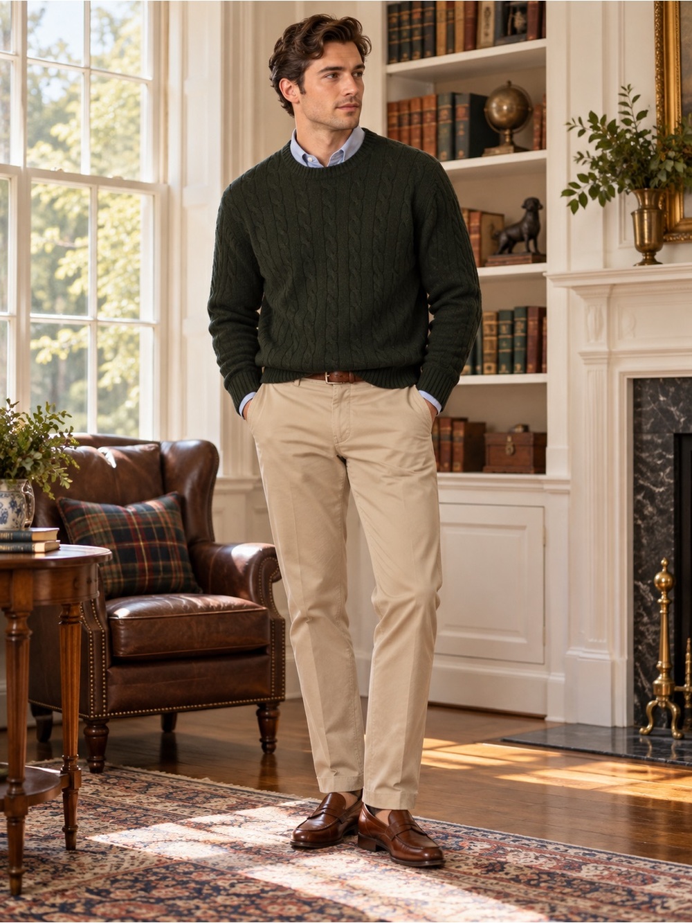 Brooks Brothers Cable-Knit Cashmere & Merino Wool Sweater — Men’s XXL